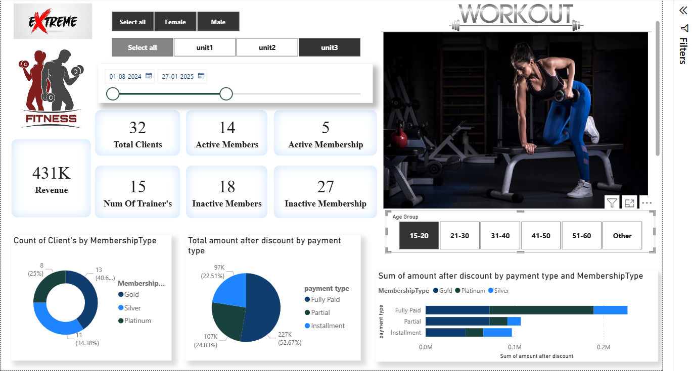 Snapshot of the project report Showing Key insights.